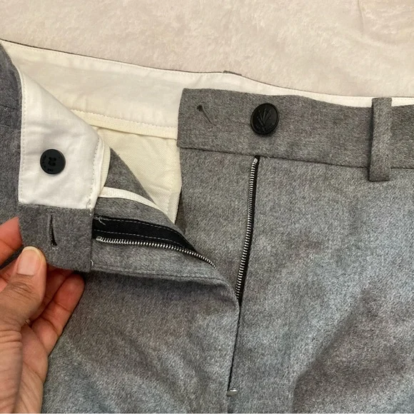 Rag & Bone Crane Grey Wool Blend Wide Leg Cropped Pants- Size 4 Career Casual